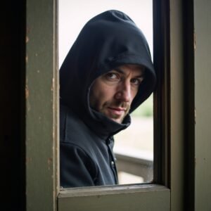 Burglar looking in a Window. 