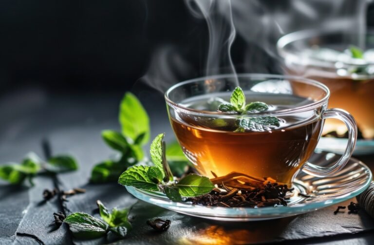 Photo showing A cup of steaming herbal tea related to a holistic cancer treatment.