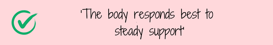 Photo showing a quote 'the body responds best to steady support' related to natural health