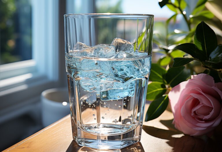 Glass of Ice Water for a Natural Energy Booster