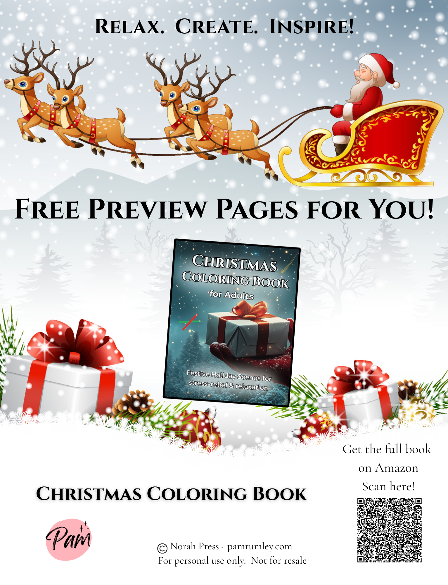 Christmas Coloring Book Landing Page for Free Coloring Pages