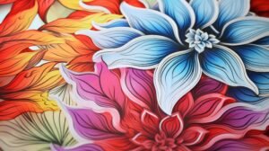 Coloring Books for Adults showing a beautiful colored photo of flowers