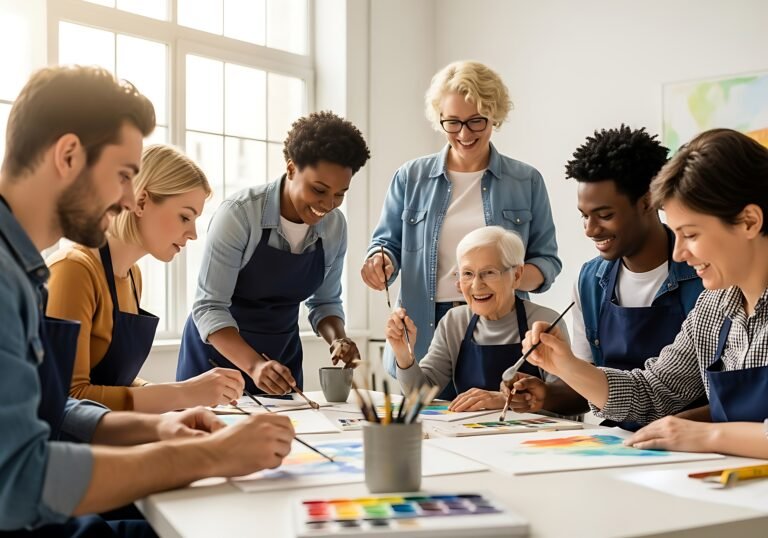 Photo of A group of seniors working on Creative Activities relating to creative activities