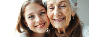 Grandmother with Grandchild thinking about Starting a Keepsake Journal