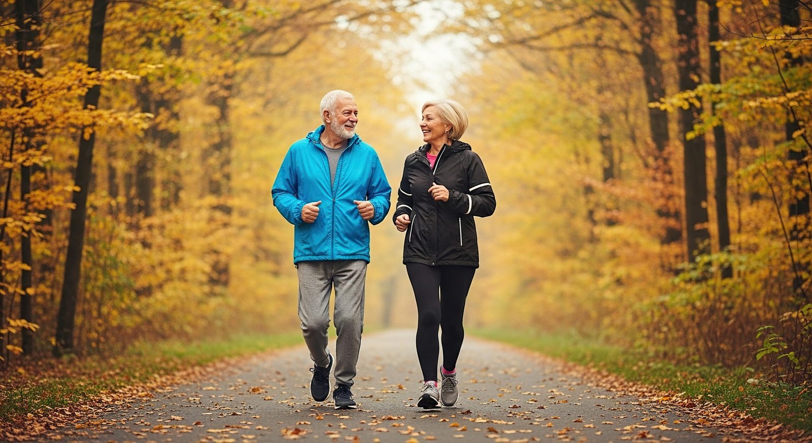 Healthy senior couple enjoying the outdoors