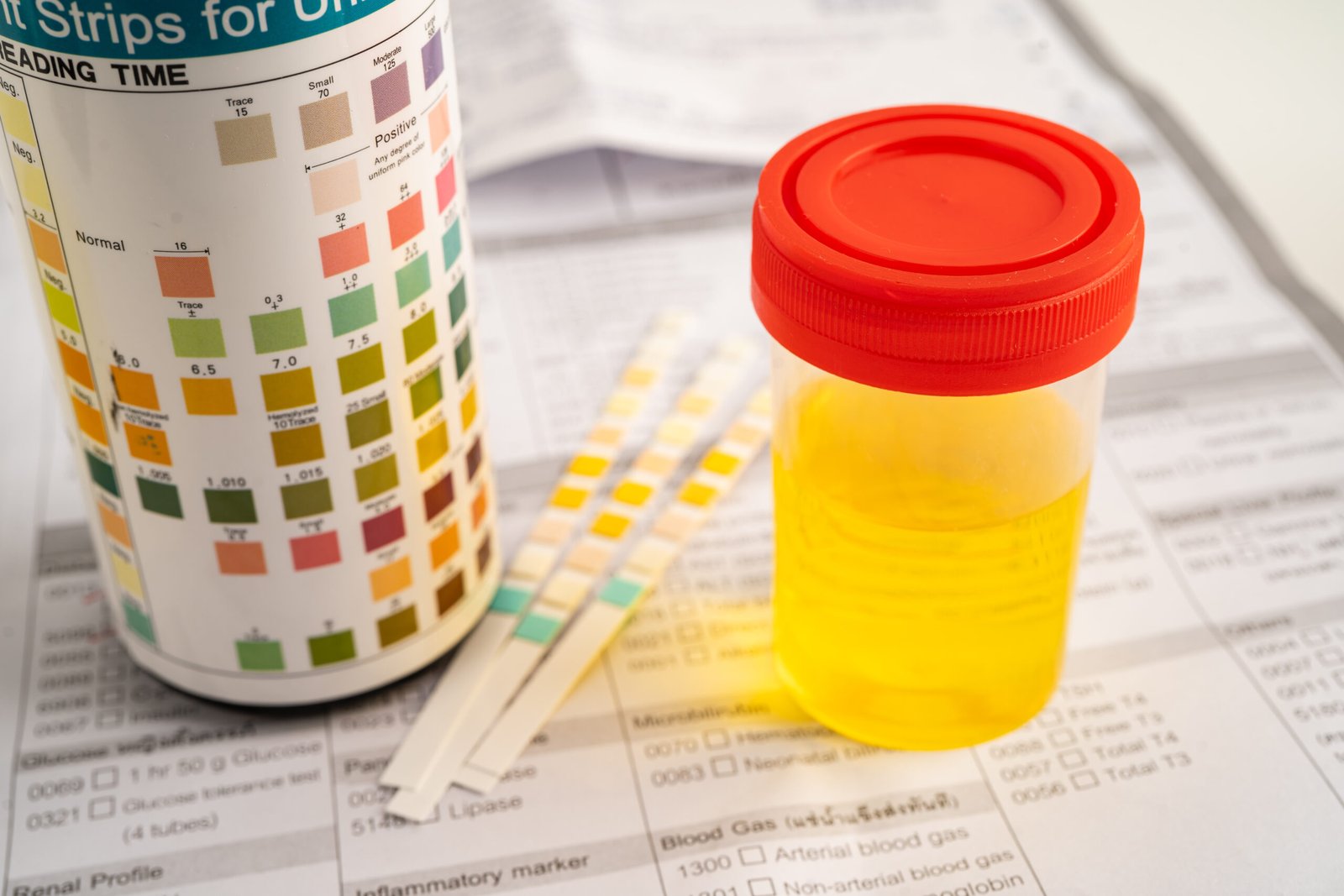 pH Balance Test - Urine Cup with test strips