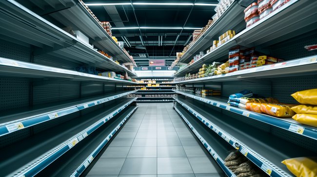Empty grocery shelves in Pam Rumley's World