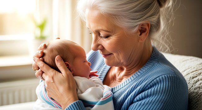 Great grandparent holding a baby in Pam Rumley's World