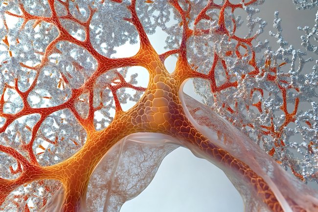 Photo showing Alveoli transferring oxygen in the lungs related to low oxygen