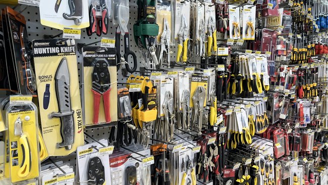 Tool display in home improvement store
