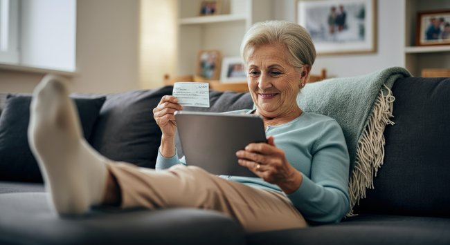 Photo showing a woman relaxing at home related to everyday living.