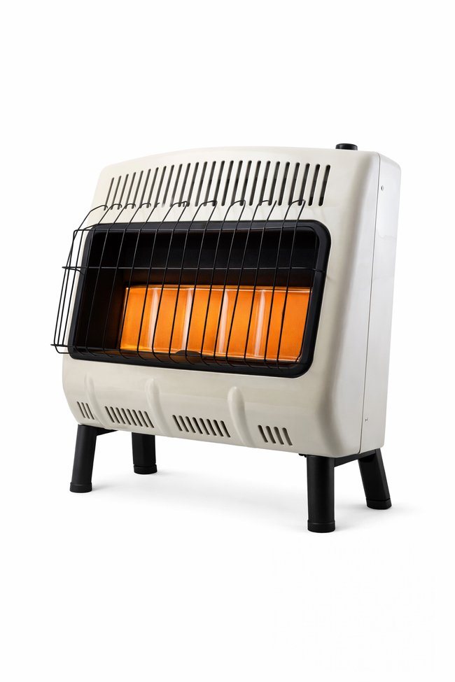 Photo of an indoor propane heater related to winter storm