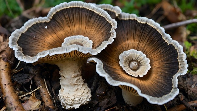 Beautiful brown & white turkey tail mushrooms