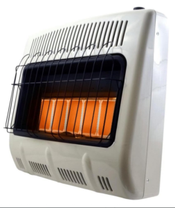 Photo showing an indoor propane heater related to self-sufficient living.
