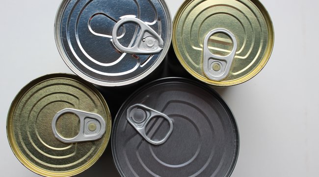 Photo showing pull tab cans related to winter power outage.