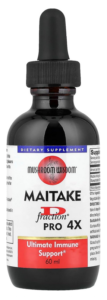 Bottle showing Maitake D-Fraction mushroom related to blood cancers