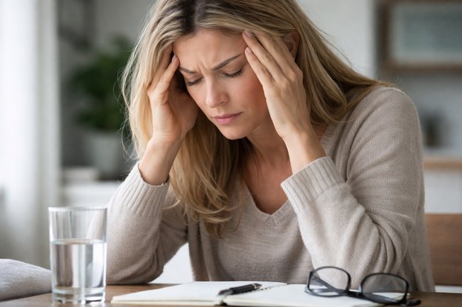 woman experiencing brain fog and fatigue possibly related to low oxygen levels